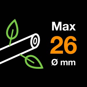 Symbolbild: Max. Schneiddurchmesser 26 mm für Fiskars Gartenschere.