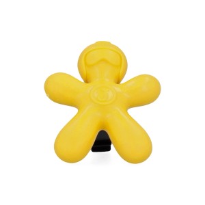 Gelber Big Joy Lufterfrischer Vanilla in Form einer Figur für die Autopflege.