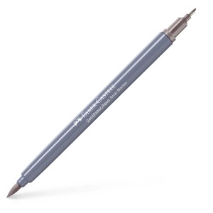 Feutre double Faber-Castell Goldfaber Aqua Warmgrau III avec pointe pinceau et feutre fin.