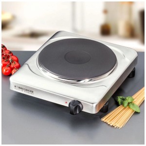 Plaque de cuisson individuelle Rommelsbacher THS 2022/E Gastro en inox avec plaque chauffante en fonte.