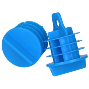 Bouchons d'étanchéité bleus M32, lot de 10 pour goulottes, avec prise pour retrait facile.