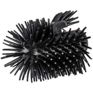 Wenko Silikon Ersatzbürste mit Randreiniger, Ø 7,5 cm, schwarz.