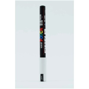 Uni Posca Fine Liner PC-1MR, pennarello bianco con punta ultra fine per linee precise.