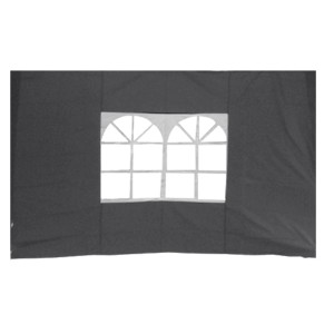 Lot de 2 parois latérales gris pierre pour tonnelle pliante, avec fenêtre.