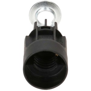 Douille noire E14 en forme de bougie avec filetage M10 pour installation de lampe.
