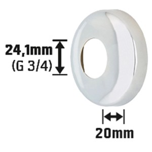 Rosetta in ottone cromato, 24,1 mm x 20 mm, per coprire i fori nel muro.