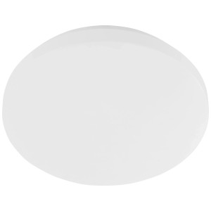 Plafonnier LED Eglo Pogliola blanc et rond, Ø 26 cm, en acier et plastique.