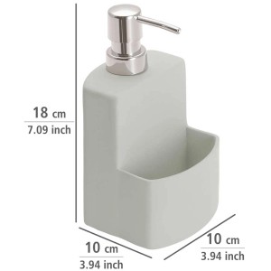 Wenko Distributeur de savon Festival gris avec porte-éponge, 380 ml.