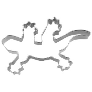 Ausstecher Eidechse, 7 cm, aus Edelstahl für detailreiche Plätzchen und Bastelarbeiten.