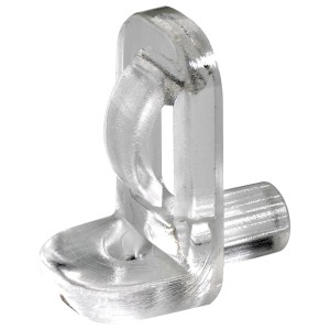 Supporto ripiano in vetro trasparente con blocco, max. 6mm vetro, 8 pz per accessori mobili.
