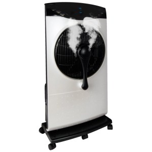 Rafraîchisseur d'air Sonnenkönig Air Fresh 5S, noir-argent, avec brume rafraîchissante. Humidificateur mobile 4-en-1 sur roulettes.