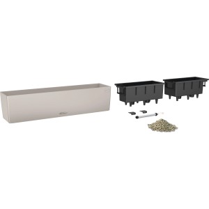 Lechuza Balconera Color 80 Brun sable, jardinière de 79 cm avec accessoires.
