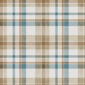 Nappe ronde d-c-fix Borneo Bleu avec motif à carreaux bleu et marron.