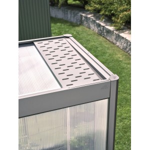 Tôle de protection contre les intempéries Biohort pour serre Florentina, gris foncé métallisé, vue détaillée.