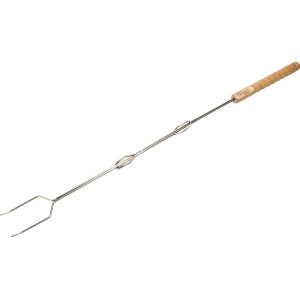 Set de brochettes pour feu de camp Petromax, 2 brochettes en acier inoxydable avec manche en bois pour grillades.
