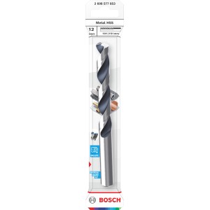 Punta elicoidale Bosch Metal HSS, 12mm, per foratura metallo, argento.