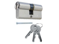 Alpertec Profilzylinder Messing vernickelt verschiedenschliessend 40 mm