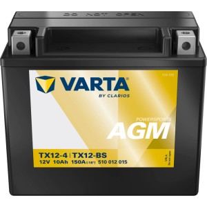 Batteria moto Varta Powersports AGM TX12-BS, 12V 10Ah, senza manutenzione e a prova di perdite.