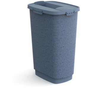 Conteneur à aliments pour animaux Rotho Cody bleu, 50 l, avec couvercle et bec verseur pour chiens et chats.