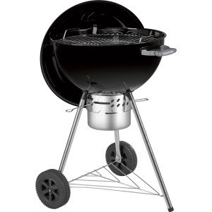 Barbecue à charbon noir Jamestown Brock XL Ø 57 cm avec couvercle et roues.