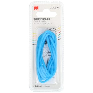 Profilo di design blu Modino Priamos per accessori scatole elettriche in confezione.