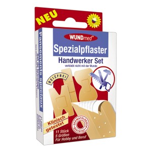 Spezial-Pflaster Handwerker-Set, 11 Stück in verschiedenen Größen.