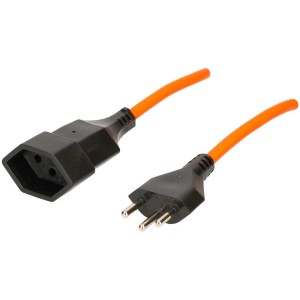 Rallonge TD orange, 10 m, Type12/Type13, pour une utilisation flexible en atelier et sur le lieu de travail.