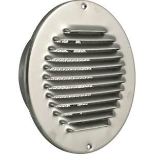 Grille d'aération Marley en acier inoxydable avec raccord de tuyau de 125 mm pour systèmes de ventilation.