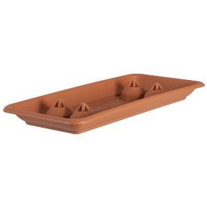 Rechteckiger, terracottafarbener Geli Untersetzer Plato, ca. 60 cm, aus Kunststoff.