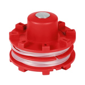 Bobine de rechange double fil Einhell 2 mm pour coupe-bordures et débroussailleuses, bobine rouge avec fil transparent.