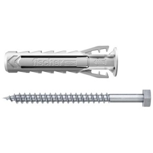 Fischer Cheville à expansion SX Plus 10x50 avec vis, lot de 5, convient pour des fixations sûres.