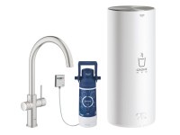 Grohe Red Duo Armatur und Boiler Grösse L Supersteel