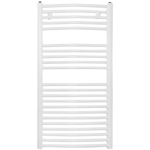 Radiateur sèche-serviettes blanc Sonnenkönig Nela 2 avec barreaux chauffants horizontaux.