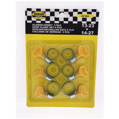 Schlauchschellen-Set mit Flügelmuttern 6-tlg.