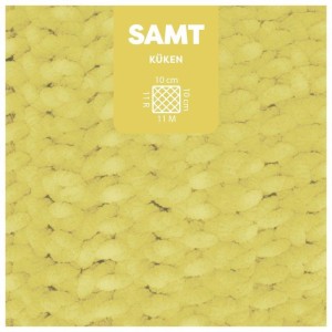 Laine Chenille Velours Myboshi jaune poussin, fil doux pour projets de tricot et crochet.