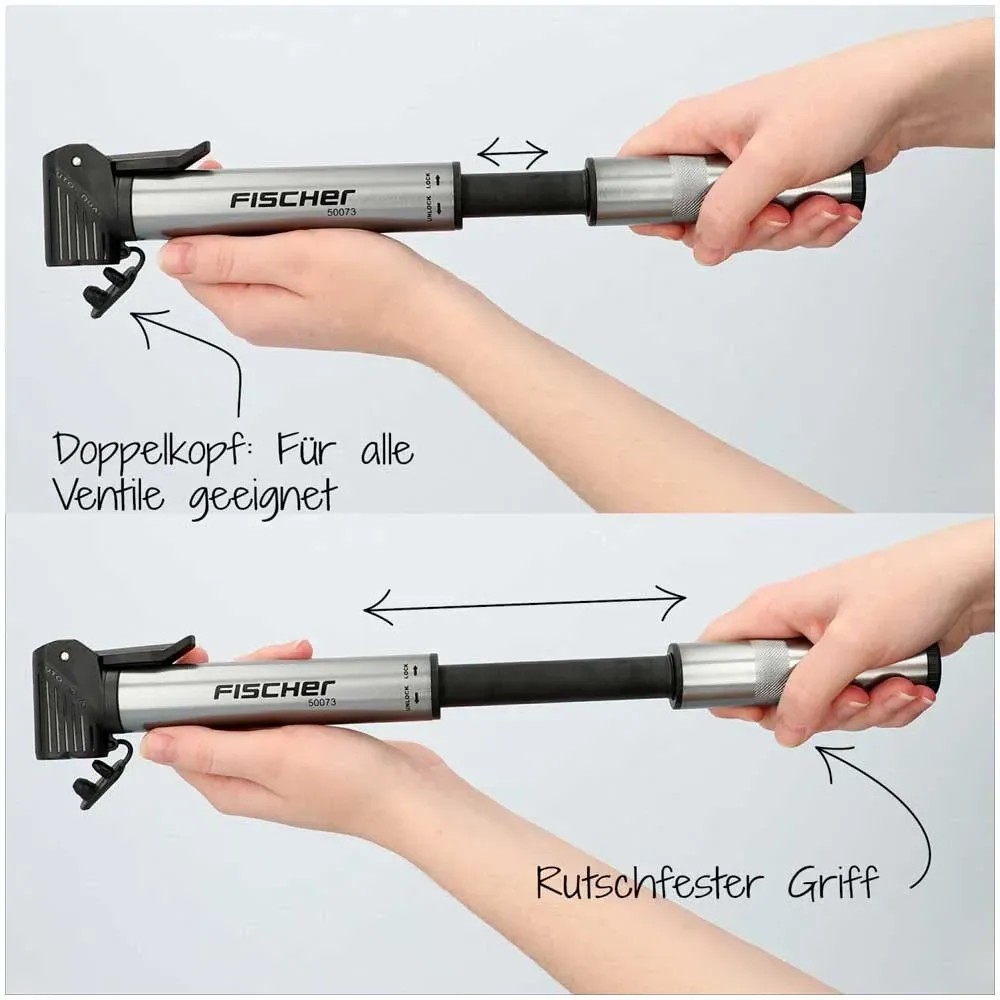 Fischer Mini-Luftpumpe Alu inkl. Flickbox