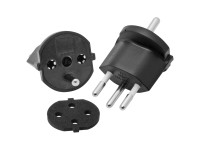 Fixadapter Typ12 / Schuko mit Dichtung Schwarz 3-polig Fixadapter Typ12 / Schuko mit Dichtung Schwarz 3-polig