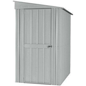Abri de jardin argenté M-Schuppen 4x6 avec porte et aérations.