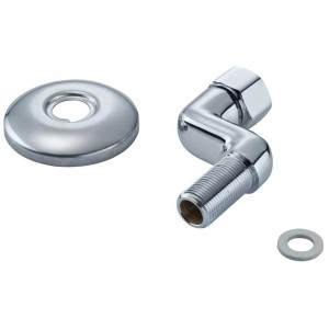 Raccord excentré, laiton chromé, 1/2 x 1/2 pouce, pour raccords à compression.