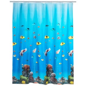 Tenda doccia Wenko Ocean con motivo mondo sottomarino, 180x200 cm.