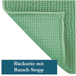 Tapis de bain MSV Chenille Basilic, 60x90 cm, avec revêtement antidérapant.