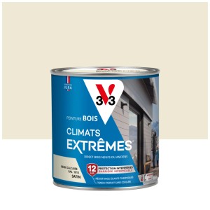 V33 Pittura per legno Climats Extrême beige calcare, finitura satinata, latta da 0,5 l per esterni.