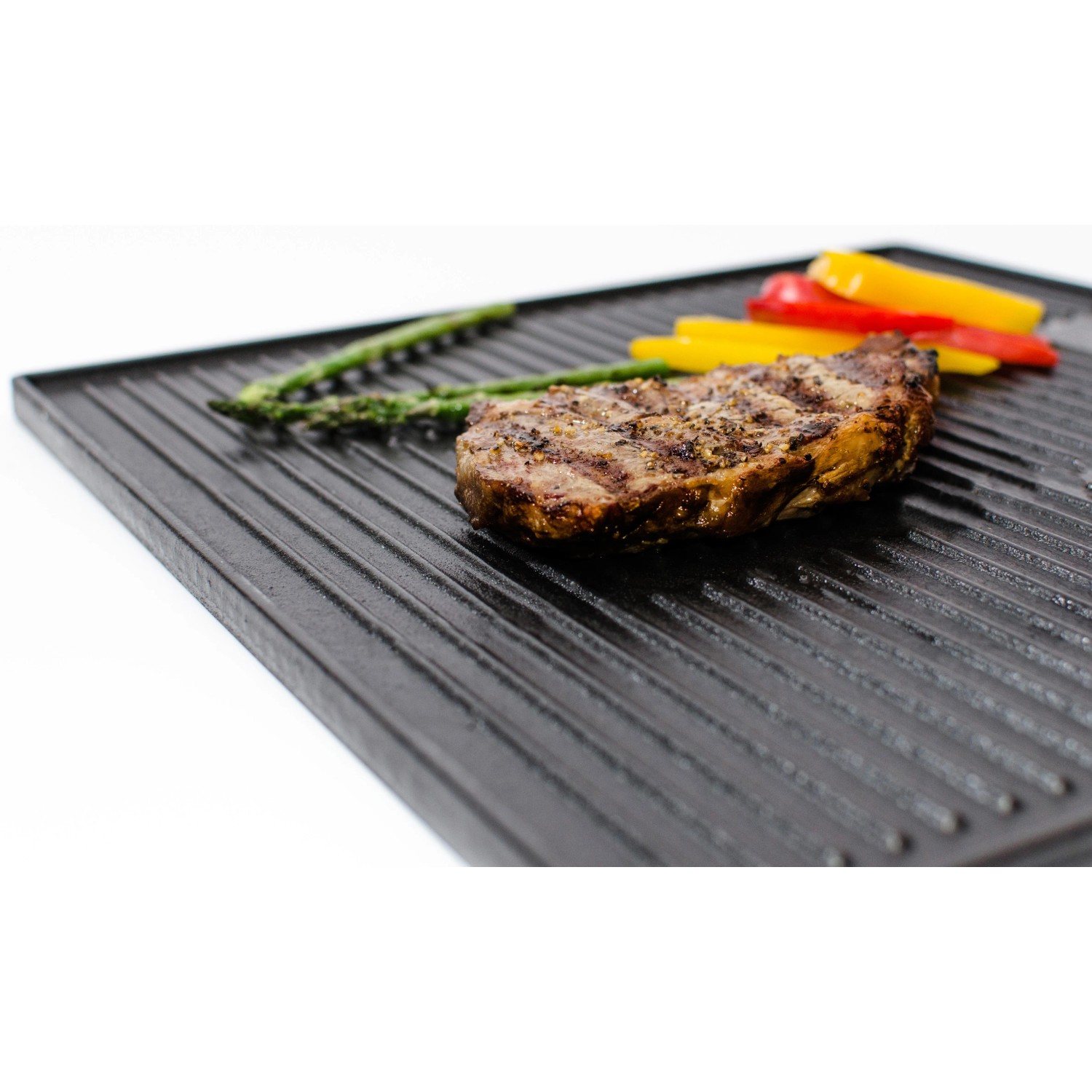 Universal-Grillplatte Aus Gusseisen – 58,4 X 40,6 Cm, Antihaftbeschichtet, Für Gasgrill & Herd