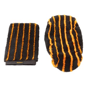 Steinbach Aquascrub set pulizia 3 pezzi, nero-arancio: guanto e scarpa per pulizia piscina.