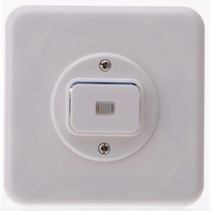 Interruttore da incasso bianco Hager Basico con spia luminosa.