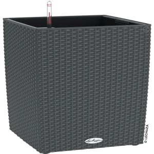 Set fioriera Lechuza Cube Cottage in granito con sistema di irrigazione, 49x49x49,5 cm.