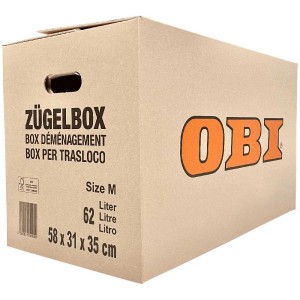 Scatola per trasloco OBI, a doppia onda, 62 l, taglia M, in cartone certificato FSC®.