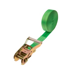 Cinghia di ancoraggio verde Conacord Pro con cricchetto, lunghezza 6 m, per accessori rimorchio auto.
