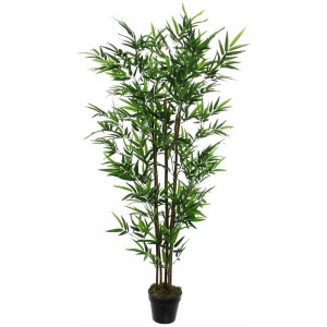 Pianta artificiale di bambù verde Mica Decorations in vaso, alta 150 cm.
