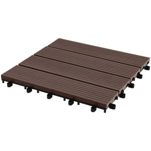 Gartec dalles clipsables WPC Marrone, 30x30 cm, pour terrasse et balcon.